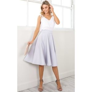 ShowPo Whirlwind Midi Skirt In Pale Grey
